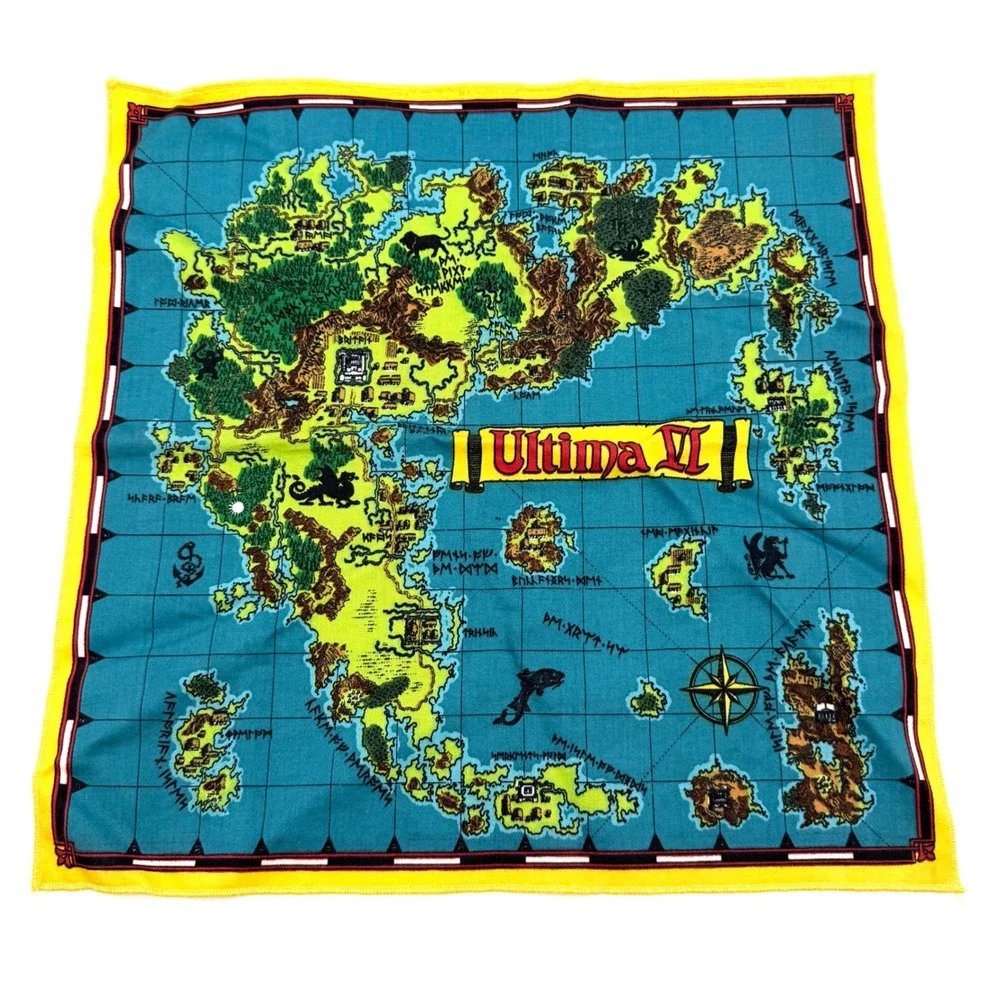 Ultima‎ VI The False Prophet PC Tandy Big Box 5.25 Floppy Cloth Map Lot
